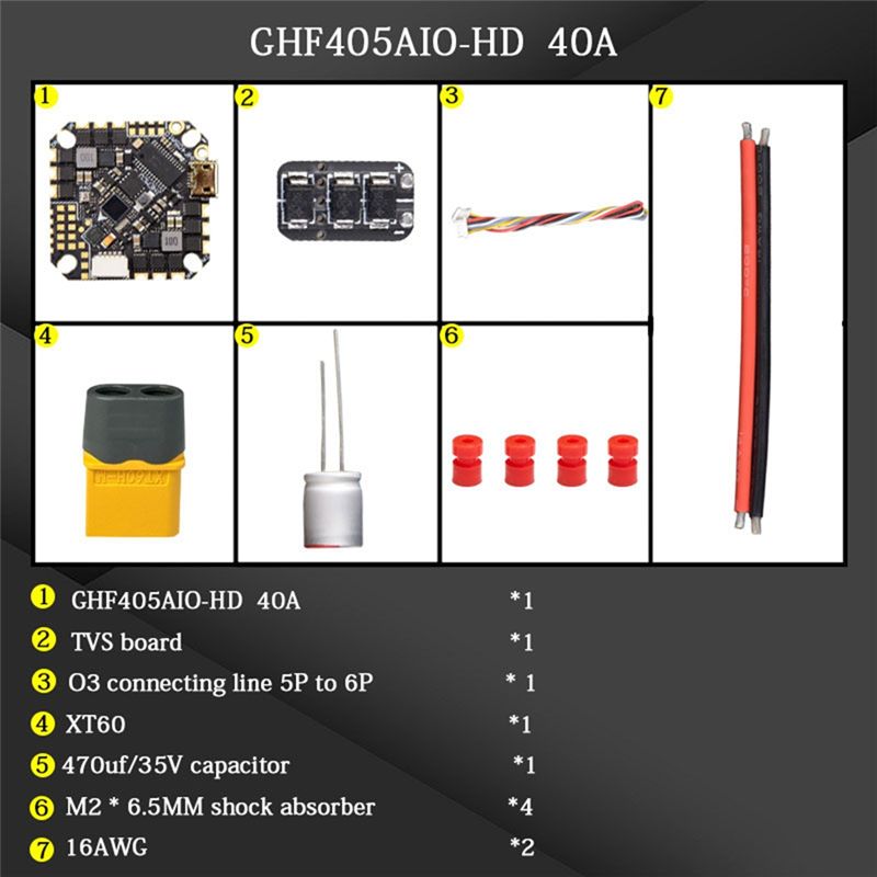 ABTI-GHF405AIO-HD 40A AIO Flig - Drone Flight Controller ulasan dan harga